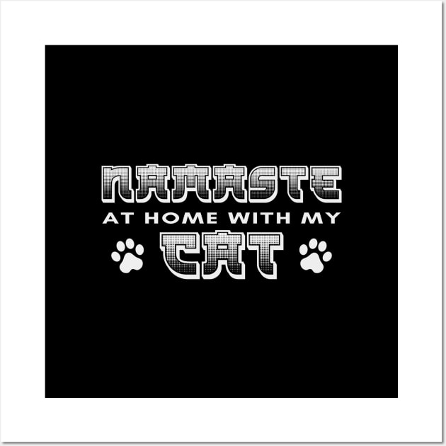 Namaste At Home With My Cat Wall Art by Zen Cosmos Official